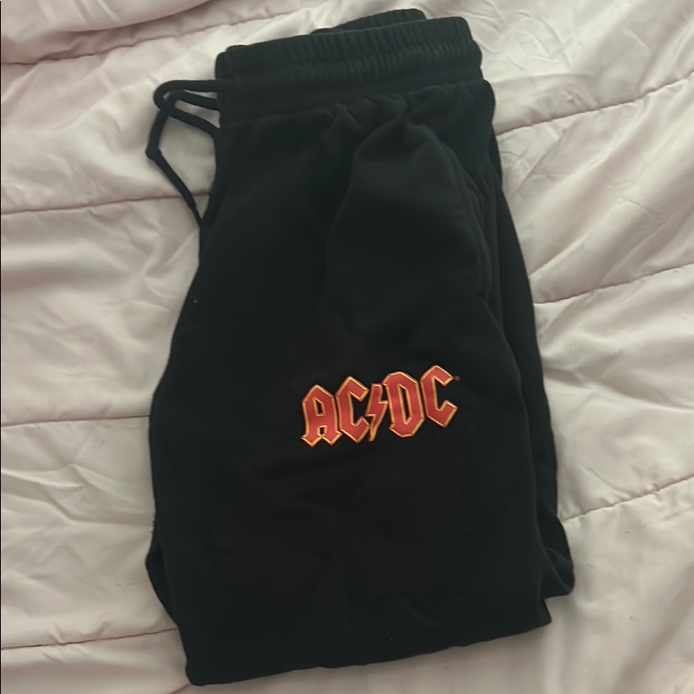 AC/DC Kids Black Joggers with Red Logo